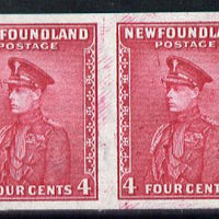 Newfoundland 1932-38 Duke of Windsor 4c carmine unmounted mint imperf pair, SG 224a