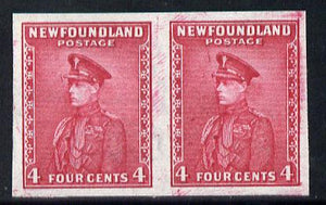 Newfoundland 1932-38 Duke of Windsor 4c carmine unmounted mint imperf pair, SG 224a