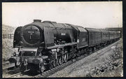 Postcard by Ian Allan - LMS Up Royal Scot headed by Princess Coronation Class 4-6-2 No.6223 Princess Alice, black & white, unused and in good condition