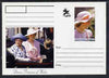 Galicia Republic 1999 Princess Diana #01 postal stationery card unused and pristine (Princess Di in pink with Queen Mum in blue)