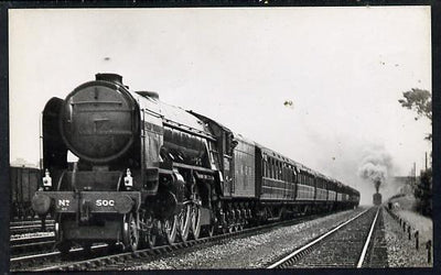 Postcard by Ian Allan - LNER Kings Cross to Newcastle Express Class A2 4-6-2 No.500 Edward Thompson, black & white, unused and in good condition