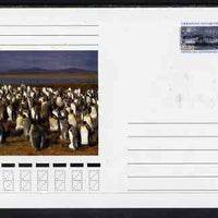 Ukranian Antarctic Post 1998 Polar Life #1 postal stationery card unused and pristine showing Scenic View & Penguins