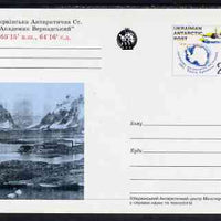 Ukranian Antarctic Post 1998 Polar Life #4 postal stationery card unused and pristine showing Map & Ship