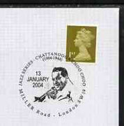 Postmark - Great Britain 2004 Jazz series cover for 'Chatanooga Choo Choo' with special Miller Road cancel with illustration of Glen Miller