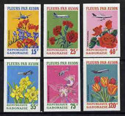 Gabon 1971 Flowers by Air imperf set of 6 from a limited printing unmounted mint, as SG 410-15