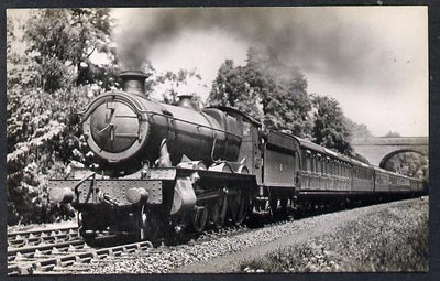 Postcard by Ian Allan - GWR Down Weymouth Express hauled by Hall Class 4-6-0 No.6944 Fledborough hall, black & white, unused and in good condition