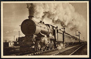 Postcard by Ian Allan - GWR Down Bristol Express headed by King Class 4-6-0 No.6021 King Richards II, sepia, unused and in good condition