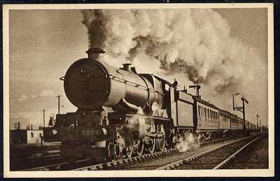 Postcard by Ian Allan - GWR Down Bristol Express headed by King Class 4-6-0 No.6021 King Richards II, sepia, unused and in good condition