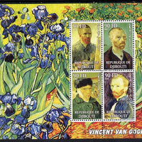 Djibouti 2003 Vincent Van Gogh perf sheetlet containing 4 values unmounted mint