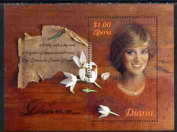 Liberia 1997 Princess Diana Memorial perf m/sheet (with text 