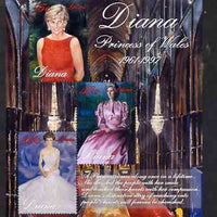 Liberia 1997 Princess Diana Memorial perf sheetlet containing 3 values (various portraits) unmounted mint