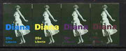 Liberia 1997 Princess Diana Memorial perf strip of 4 values (Full length in flowing dress) unmounted mint