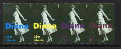 Liberia 1997 Princess Diana Memorial perf strip of 4 values (Full length in flowing dress) unmounted mint