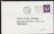 Postmark - Great Britain 1963 cover bearing slogan cancellation for Freedom From Hunger Week