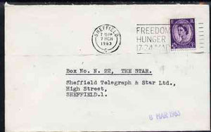 Postmark - Great Britain 1963 cover bearing slogan cancellation for Freedom From Hunger Week