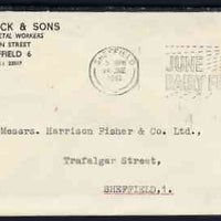 Postmark - Great Britain 1961 cover bearing illustrated slogan cancellation for June Dairy Festival