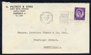 Postmark - Great Britain 1961 cover bearing illustrated slogan cancellation for June Dairy Festival