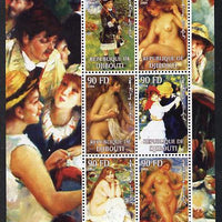 Djibouti 2004 Auguste Renoir perf sheetlet containing 6 values unmounted mint