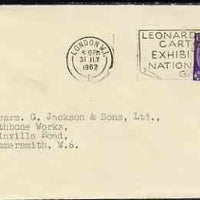 Postmark - Great Britain 1962 cover bearing illustrated slogan cancellation for 'Leonardo Cartoon Exhibition, National Gallery'