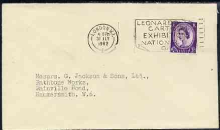 Postmark - Great Britain 1962 cover bearing illustrated slogan cancellation for 'Leonardo Cartoon Exhibition, National Gallery'