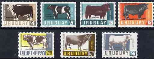Uruguay 1966 Cattle Breeding perf set of 7 unmounted mint, SG 1294-1300