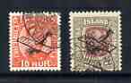 Iceland 1928 Air set of 2 very fine used SG 156-7
