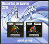Guinea - Bissau 2010 Winter Olympic Sports - Ice Hockey perf sheetlet containing 2 values in gold unmounted mint
