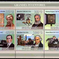 Guinea - Bissau 2009 Great Inventors perf sheetlet containing 6 values unmounted mint Yv 2886-91, Mi 4217-22