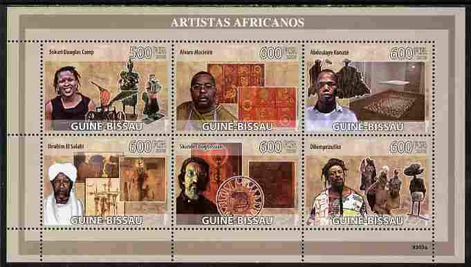 Guinea - Bissau 2009 Artists of Africa perf sheetlet containing 6 values unmounted mint Yv 2898-2903, Mi 4258-63