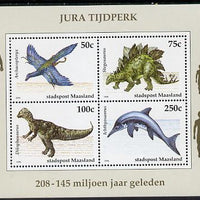 Netherlands - Maasland (Local) 1994 Dinosaurs perf sheetlet of 4 values unmounted mint