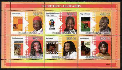 Guinea - Bissau 2009 Writers of Africa perf sheetlet containing 6 values unmounted mint Yv 2928-33-21, Mi 4183-88