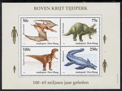 Netherlands - Den Haag (Local) 1994 Dinosaurs perf sheetlet of 4 values unmounted mint