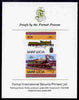 St Lucia 1986 Locomotives #5 (Leaders of the World) 30c Class D 4-4-0 No.737 se-tenant pair imperf mounted on Format International proof card