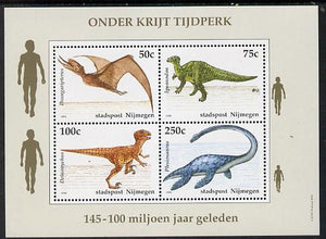 Netherlands - Nijmegen (Local) 1994 Dinosaurs perf sheetlet of 4 values unmounted mint
