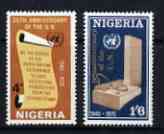 Nigeria 1970 25th Anniversary of United Nations perf set of 2 unmounted mint, SG 246-47*