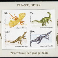 Netherlands - Utrecht (Local) 1994 Dinosaurs imperf sheetlet of 4 values unmounted mint
