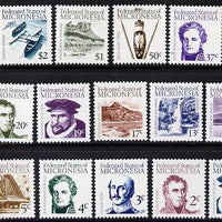 Micronesia 1984 Explorers & Local Scenes original set of 16 values to $5 unmounted mint, SG 5-20