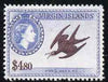 British Virgin Islands 1956-62 Frigate Bird $4.80 (from def set),'Maryland' perf 'unused' forgery, as SG 161 - the word Forgery is either handstamped or printed on the back and comes on a presentation card with descriptive notes
