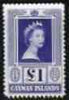 Cayman Islands 1953-62 Queen Elizabeth II £1 (from def set),'Maryland' perf 'unused' forgery, as SG 161a - the word Forgery is either handstamped or printed on the back and comes on a presentation card with descriptive notes