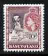 Basutoland 1954-58 Shearing Goats 10s (from def set),'Maryland' perf 'unused' forgery, as SG 53 - the word Forgery is either handstamped or printed on the back and comes on a presentation card with descriptive notes