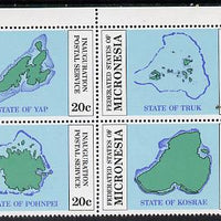 Micronesia 1984 Postal Independence se-tenant set of 4 Maps (SG 1a)