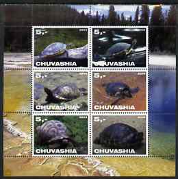 Chuvashia Republic 2003 Tortoises perf sheetlet containing set of 6 values unmounted mint