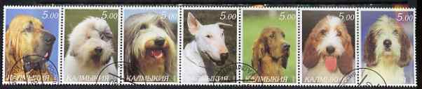Kalmikia Republic 2000 Dogs perf set of 7 values complete fine cto used