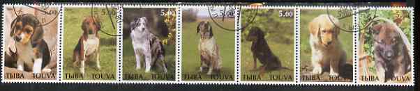 Touva 2000 Dogs perf set of 7 values complete fine cto used