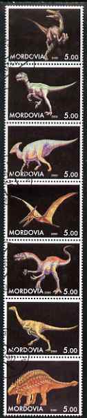 Mordovia Republic 2000 Dinosaurs perf set of 7 values complete fine cto used