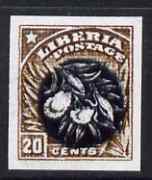 Liberia 1909 Pepper Plant 20c with centre inverted imperf single being a 'Hialeah' forgery on gummed paper (as SG 256ba)