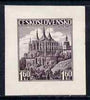 Czechoslovakia 1936 Die Proof of 1k60 St Barbara's Church in purple on wove paper, as SG 355a