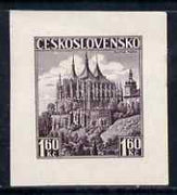 Czechoslovakia 1936 Die Proof of 1k60 St Barbara's Church in purple on wove paper, as SG 355a