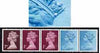 Great Britain 1971 Machin multi-value coil (7p,1p,1p,1/2p,1/2p) with constant variety 'flaw on crown on 2nd 1/2p' (ex G4 coil roll ?) unmounted mint