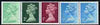 Great Britain 1971 Machin multi-value coil (6p,2p,1p,1/2p,1/2p) with variety turquoise colour (1/2p) mis-aligned (ex G3 coil) unmounted mint
